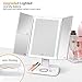 Makeup Mirror Vanity Mirror with Lights - 3 Color Lighting Modes 72 LED Trifold Mirror, Touch Control Design, 1x/2x/3x Magnification, Portable High Definition Cosmetic Lighted Up Mirror