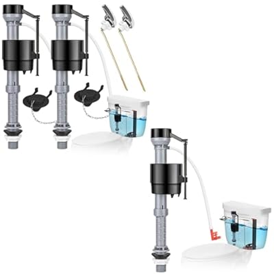 Teviora Universal Toilet Flusher Replacement Kit, Water-Saving & Height Adjustable Fill Valve, 2-Inch Flapper, Toilet Handle Lever