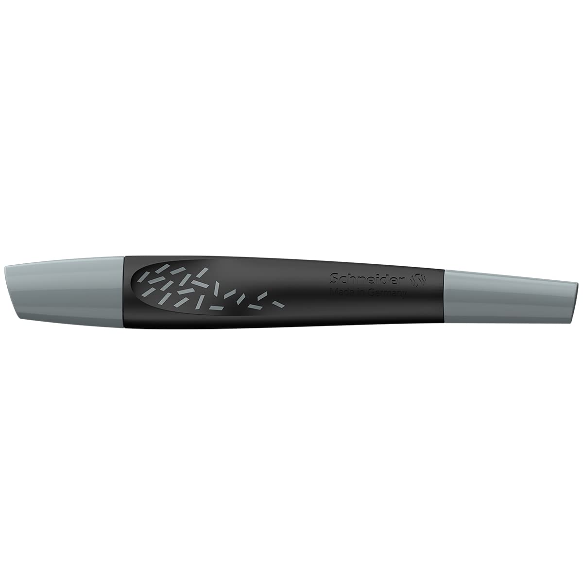 Schneider Breeze Tintenroller Schwarz-Grau + 10 Patronen (Aus recyceltem Kunststoff, ausgezeichnet mit Der blaue Engel, Schreibfarbe: königsblau, löschbar)