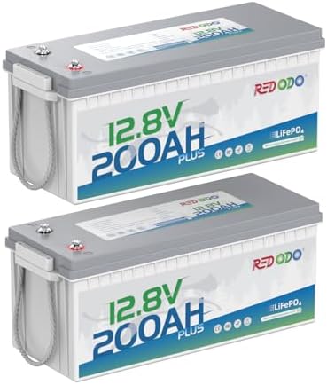 Redodo 2-Pack 12V 200Ah LiFePO4 Battery, 200A BMS, for RV, Marine...