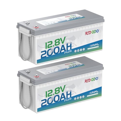 Image of Redodo 2-Pack 12V 200Ah LiFePO4 Battery, 200A BMS, for RV, Marine, Solar