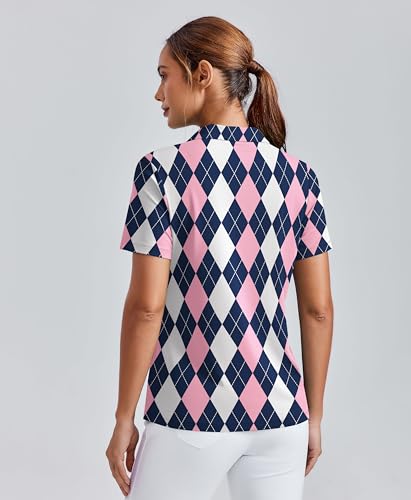 Image of PINSPARK Womens Golf Shirt Short Sleeve Polos UPF 50+ Collared Tennis Tops