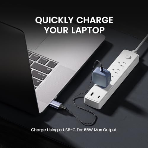 Image of DeperAI 65W Type C Adapter[MFi-Certified], PD3.0 GaN III Type C Charger, Compatible with Laptop, Tablet, iPhone 16 Pro /15, Samsung Galaxy S23 Ultra /S22 and More Type C Devices, Supports UFCS(Blue)