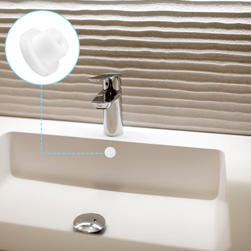Image of 20 Pcs Bathtub Jet Covers 5 Sizes Reusable Jet Tub Cover Caps Silicone Hole Plug Tube Plugs Pool Jet Cover Waterproof Plug for Bathtub Hole (White)