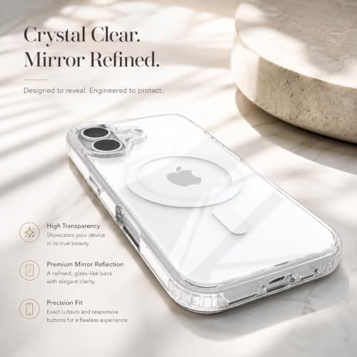 Image of DIZORO Crystal Clear Magnetic Compatible with iPhone 16 Case with Anti-Yellow Anti-Scratch Shockproof Transparent Cover