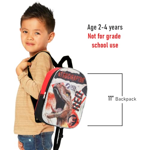 Jurassic World Rebirth Mini Backpack Set - Bundle with 11" Dinosaur Bag, Water Bottle, Stickers, More | Jurassic Park School Supplies for Kids3