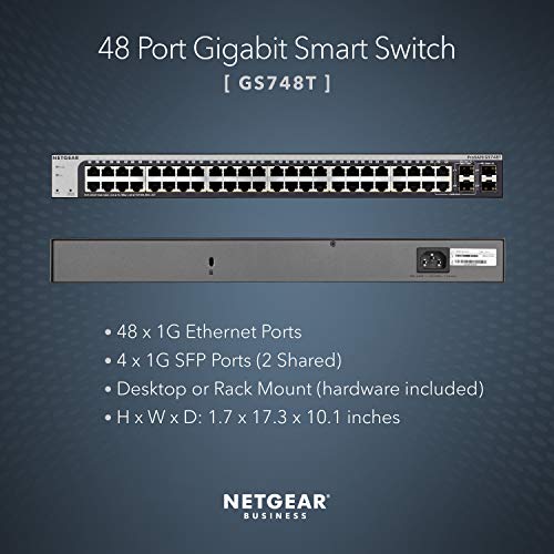 Image of NETGEAR 48-Port Gigabit Ethernet Smart Switch (GS748T) - Managed (Renewed)