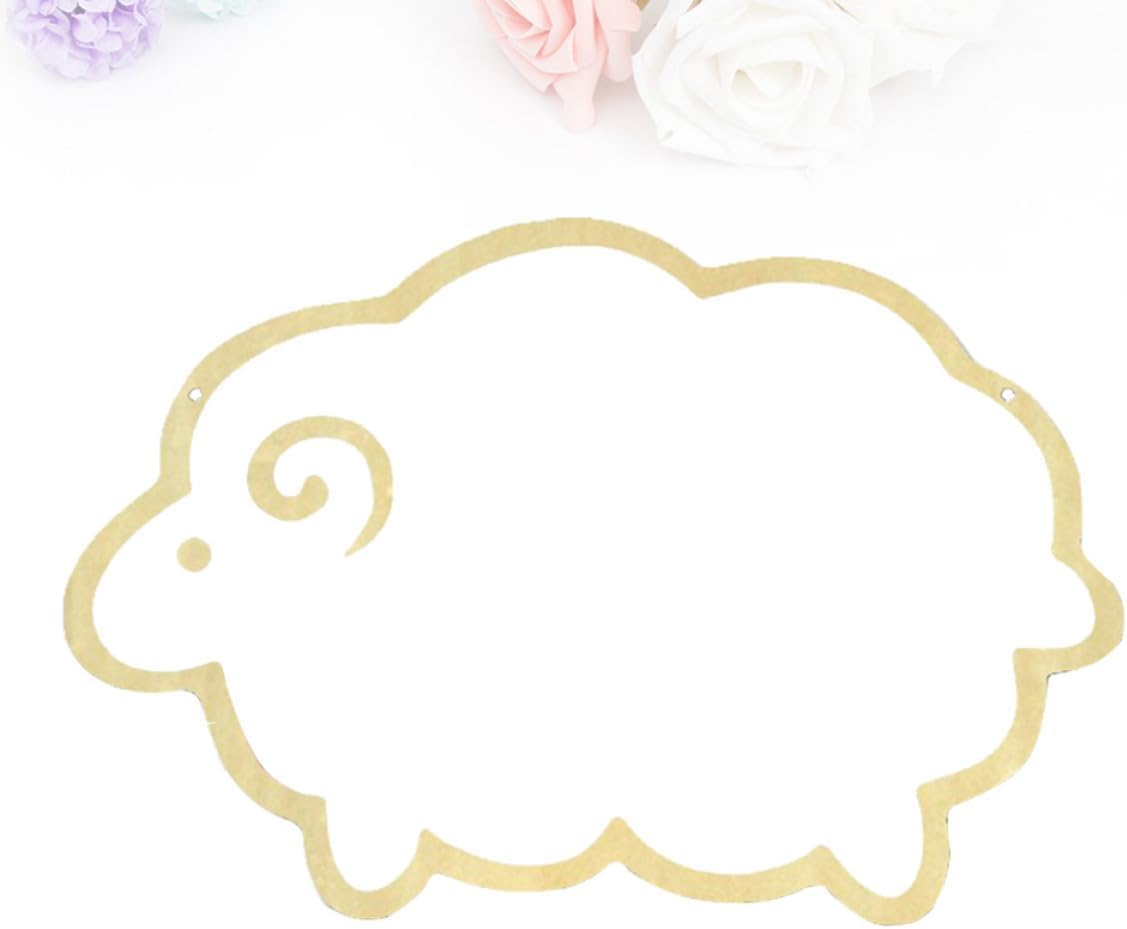 GLEAVI Sheep Shaped Hanging Mirror with Wooden Frame Acrylic Wall Decor