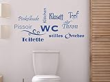 GRAZDesign Wandtattoo WC Topf Klosett Thron, lustige Badezimmer Aufkleber / 62x30cm / 073 dunkelgrau