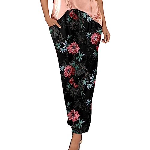 Pantalon décontracté fluide taille haute d'été style bohème chic