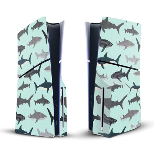 Couverture vinyle PS5 Slim protection contre poussière et rayures motif requins