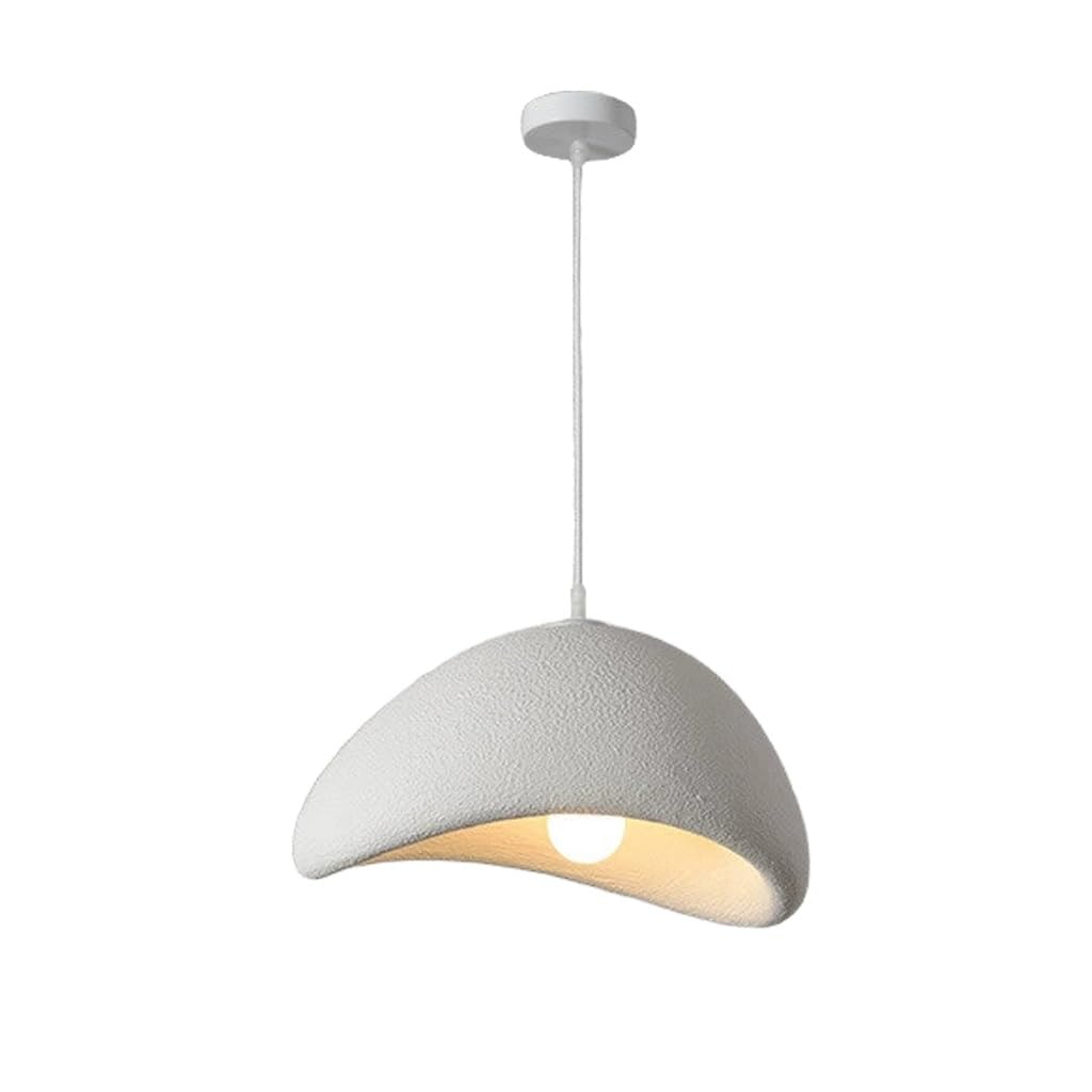 PANNN E27 Pendant Light Modern White Pendant Lamp Japanese Bird's Nest Kitchen Island Pendant Light Vintage Industrial Pendant Lamp Wabi Sabi Style for Dining Room Bedside Lighting(A-80)