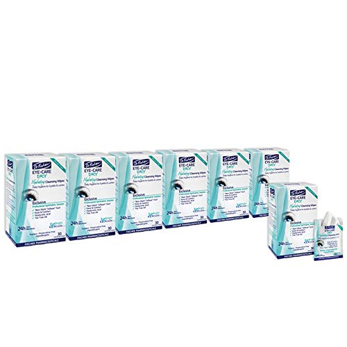 Dr. Fischer Daily hygienic & hydrating eyelid wipes- Complementary aid for dry eye syndrome & cleanse the eye area of ocular secretions. Moisture enriched (6 Packs, 30 Wipes each)