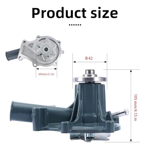 AULINK Water Pump (Impeller 70mm) 16251-73030 For Kubota V1505 D1105 D905 ZD331 F2400 F2560 BX2660 BX22 BX23 BX2200 B2400 B2410 B2710 B2920 B3200 B3030 B7500 B7610 B7800 Bobcat S70 16251-73034