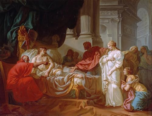 Affiche Impression d'art Antiochus et Stratonice Jacques Louis David toile 60x90cm