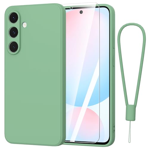 Fyriswho Coque pour Samsung Galaxy S24 FE 5G + 1 Pièces Verre Trempé, Coque Souple Silicone Mince Étui Protection Anti-Rayures Housse pour Samsung Galaxy...