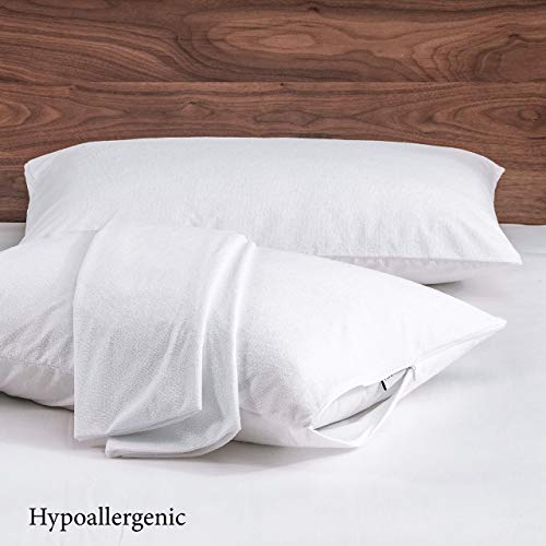 Faunna Waterproof Zippered Pillow Protector Covers Cases (Queen, 20X30) (4-Pack) - Premium Cotton Terry Covers #TOP7