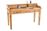 Ca. Maße: Breite: 150 cm | Höhe: 100 cm | Tiefe: 58 cm Tischfläche (BxT): 140 x 39 cm | Fachmaße (HxBxT): 16 x 56 x 15 cm | Innenmaße Schublade mit Knauf (HxBxT): 4,5 x 37 x 10 cm | Innenmaße Schublade mit Henkelgriff (HxBxT): 6,5 x 31 x 26 cm