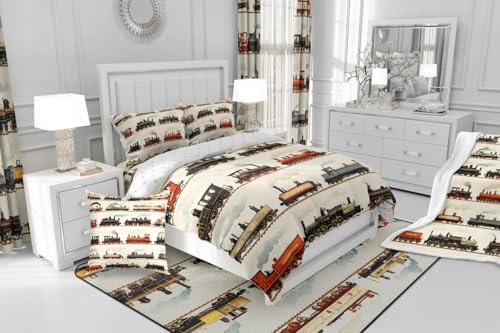 Housse de couette vintage train Homemissing, cadeau idéal pour lit simple enfant - 6