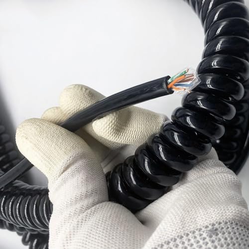 Cable de red en espiral para conectar equipos con señal de blindaje compuesto 3