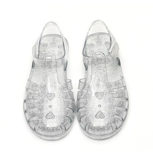 Girls Jelly Sandals Summer Costume Princess Dress Flat Breathable Waterproof Fisherman Gladiator Shoes For Girl Closed Toe Beach Flat-Sandals For Toddler Little Kid Big Kids