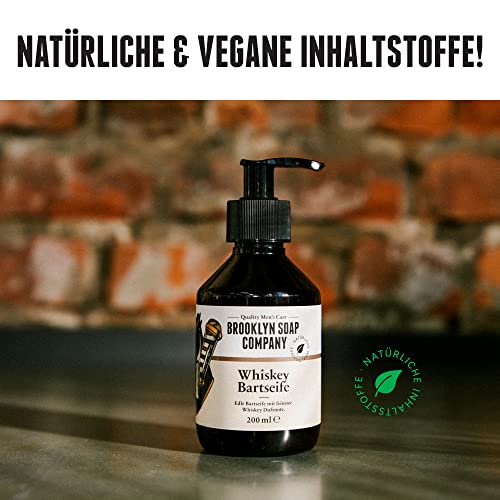 Foto von Whiskey Bartshampoo (200ml) · BROOKLYN SOAP COMAPNY · Reinigung und Pflege für den Bart · Bartseife mit edler Whiskey Duftnote