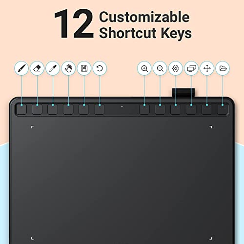 Image of UGEE S1060W Wireless Graphic Drawing Pen Tablet (10 x 6.27 inch with 12 Hotkeys Support Windows, Mac, Linux, Android Mobile, Tilt Pressure, 8192 Level Pressure, Battery -Free Stylus)