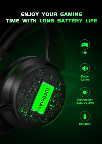 Image of Wireless Gaming Headset for Xbox Series X|S, Xbox One, PS5, PS4, Blackgreen