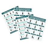 Tabla de yoga para silla, entrenamiento ilustrado, 4 piezas, póster de yoga sentado, tabla de ejercicios de movilidad, guía de fitness, para personas mayores y principiantes, gimnasio en casa