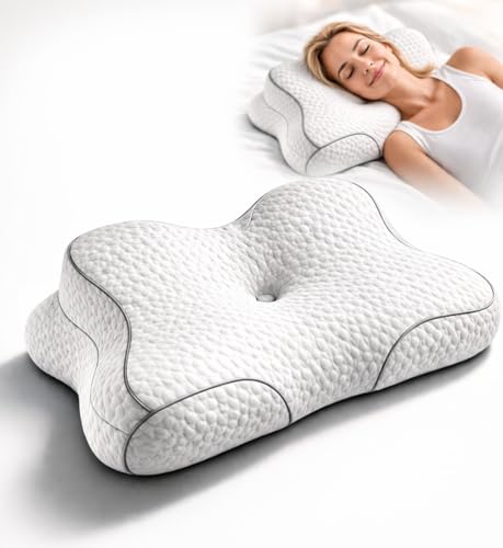 Oreiller ergonomique cervical à mémoire de forme haute densité 63x38 cm