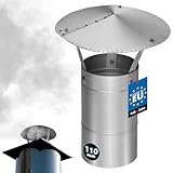KOTARBAU® Sombreros para Chimeneas - Sombrerete Chimenea - Acero Inoxidable - ø 110 mm - Caperuza Salida Humos - Sombrero Antirrevoco Chimenea - Protección contra Lluvia y Pájaros