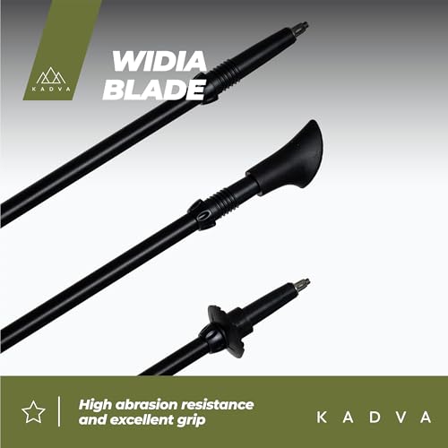 KADVA Nordic Walking Stöcke Luna Blau, verstellbare Größe 69-135 cm Drehverschlusssystem für sicheren und einfachen Längenwechsel Griff aus strapazierfähigem PP und Kork