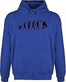 Shirtracer Entwicklung und Evolution Outfit - Snowboard Evolution Sprung - XS - Royalblau - Hoodie Evolution Snowboard - JH001 - Herren Hoodie und Kapuzenpullover für Männer