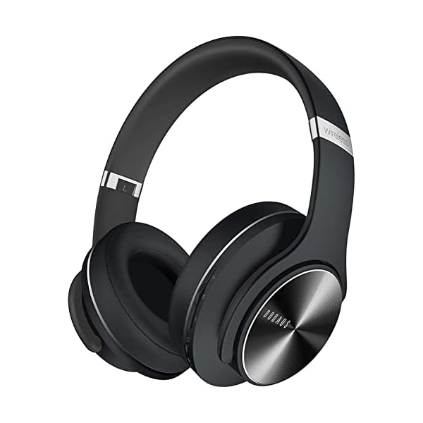 DOQAUS Bluetooth Headphones Over Ear, 52 Hours Playtime Wireless Headphones with 3 EQ Modes, Noise Isolating HiFi Stereo Headphones with Deep Bass, Microphone, Soft Earpads for Cellphone/PC (Black)
