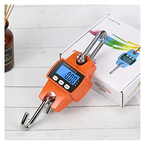 �N���[���X�P�[�� 300kg �N���[���X�P�[�� �d�q�X�e�����X�| �Y�Ɨp�w�r�[�f���[�e�B�t�b�N�X�P�[�� �f�W�^�� LCD �n���M���O���[�v �d�ʃo�����X kg/lb/N �����p �Y�Ɨp(Orange)