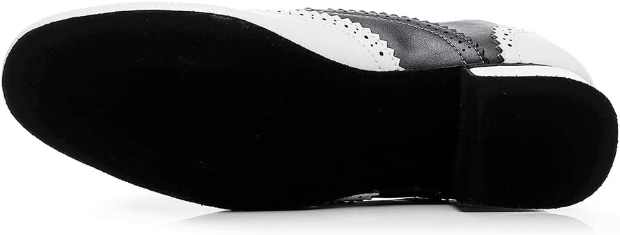 JUODVMP Mens Latin Dance Shoes Breathable 1" Standard Heel Leather Ballroom Tango Dancing Shoes Model 401
