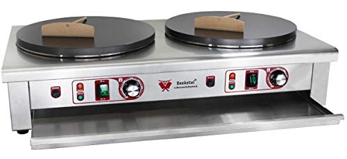 Beeketal 'BC40-2' Gastro Doppel Crepes Maker mit 2x Ø 400 mm antihaft Crepesplatten, 50-300 °C einstellbar, Platten… – Bild 3