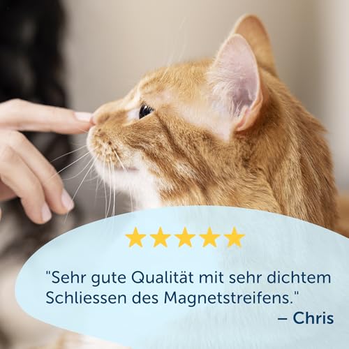PetSafe Klassische Manuelle Katzenklappe mit 4 Verschlussoptionen - Flexibler Zugang, Robustes Design - Grau, Tunnel inklusive