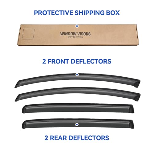 Image of Window Visors Rain Guards for 2012-2018 Toyota Yaris Hatchback, Out-Channel Window Vent Wind Deflectors Visors Shades for 12-18 Toyota Yaris