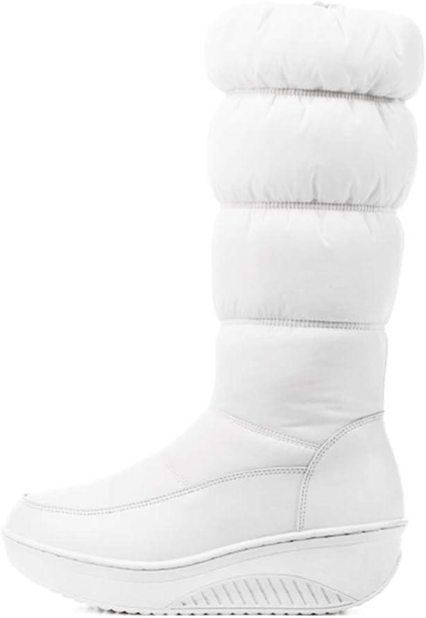 ZSQBQ Women Platform Snow Boots Comfort Warm Plush Lined Cold Weather Mid Calf Winter Boot