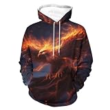 Xissazri Sudadera clásica con capucha para hombre, diseño gráfico de Phoenix, con bolsillo, Color 2, Medium