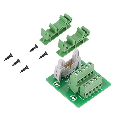Marhynchus IDC10P 10Pin Terminal Blocks Male Header Board Connector PLC Interface with Bracket for PLC and DIN Rail Mount