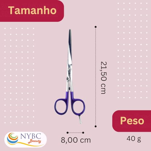 Tesoura Cabelo Profissional Cabo Roxo Fio Navalha 6