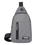 Bolso Bandolera Informal de Estilo Coreano para Ambos sexos. (Grey, One Size)