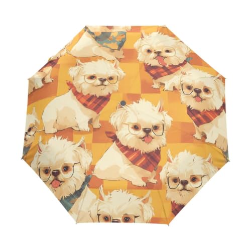 Parapluie anti-UV automatique avec motif Carlin rigolo pour protéger les enfants du soleil