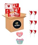 Tiger Lollipops Strawberry Cream Flavor | Party Flavor | Treats Candies Snack | Great for Classroom School Exchange | Teacher & Kids Valentines Day Gift Candy Pop | 2 Packs | Comes With GT GIFT TROVE ALWAYS GLAMOROUS To & From Special Classroom Exchange Cards