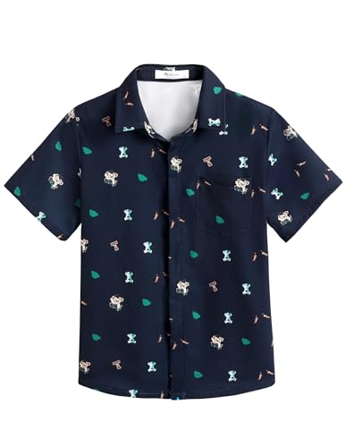 Image of Arshiner Boys Short Sleeve Dress Shirts Solid Button Down Shirts | formal Uniform School Shirt, for 4-12 Years, Hidden Buttons, with Chest Pocket, Regular Fit, Summer Tee top for Kids