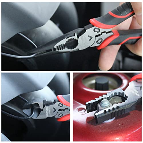 Hautmec 3Pcs High Leverage Plier Set Multi Pliers Tool Set With 8" Needle Nose Pliers,8" Linesman Pliers And 6" Diagonal Cutting Pliers Ht0270 #TOP5