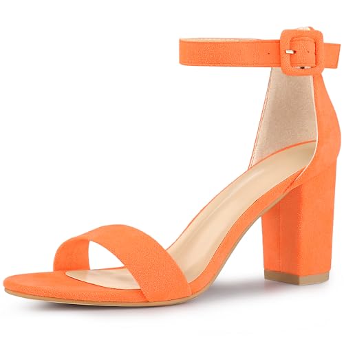Image of Allegra K Women's Open Toe Chunky High Heel Buckle Ankle Strap Sandals