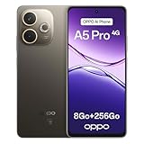 OPPO A5 Pro 4G 8Go RAM + 256Go ROM, Smartphone d�bloqu� avec IA, �cran 6,67 Pouces 90 Hz, Appareil Photo 50 Mpx avec autofocus, Batterie 5800 mAh, IP69, Black Brown